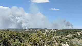 The fire on June 29, as seen from Window Rock