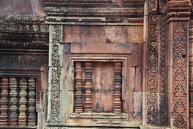 Khmer rinceaux on Banteay Srei, Siem Reap province, Cambodia, unknown architect or sculptor, 10th century