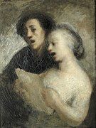 Couple Singing by Honoré Daumier