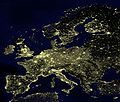 Image 12The population density of the EU is 106 people per km2. Note that the lights in the North Sea are from oil platforms. (from Demographics of the European Union)