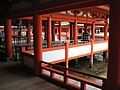 The shrine's halls and pathways on stilts