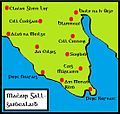 Map of the Machars with Scottish Gaelic placenames.