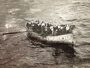 Survivors from Mona's Queen, pictured from the destroyer, HMS Vanquisher.