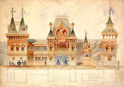 Ropet's design of Russia's pavilion at the 1878 World Fair in Paris