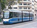 Older TMK 2100 tram operating in Zagreb