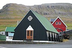 Øravík Church, in Faroese it is called Bønhúsið í Øravík (House of Prayers)