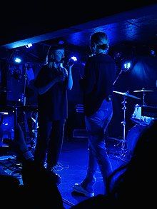 Markwick (left) and Somerville (right) performing at King Tut's Wah Wah Hut, Glasgow, February 2020