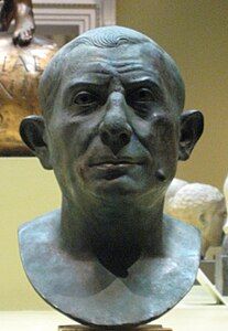 Cast of a bust of Lucius Caecilius Jucundus, found in his atrium in Pompeii