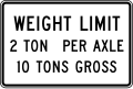 R12-4 Weight limit with per axle and gross