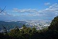 Ono Castle ruins and Fukuoka city from the front mountain trail of Mt. Homan