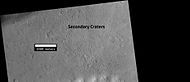 Group of secondary craters on Mars, as seen by HiRISE