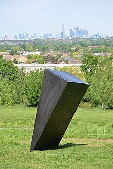 The Juggernaut of Nought, a steel sculpture by Richard Trupp seen here in Norwood Park, south London