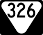 State Route 326 marker