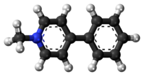 Ball-and-stick model of the MPP+ cation