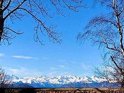 Picture of the Monte Rosa chain from Mount Marzio (Winter 2019)