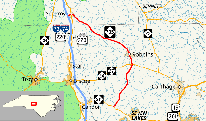 File:NC 705 map.svg