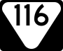 State Route 116 marker