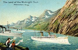 postcard depicting SMY Hohenzollern II in Norway