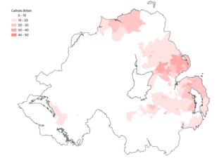 Percentage of Catholics identifying as British