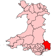 Monmouth shown as one of the 40 Senedd constituencies