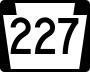 Pennsylvania Route 227 marker