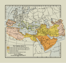 map of Arab caliphate in 750