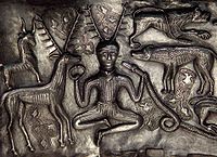 Detail of the Gundestrup Cauldron antlered figure