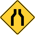 Road narrows