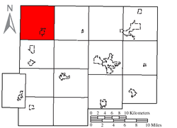 Location of Monroe Township in Putnam County