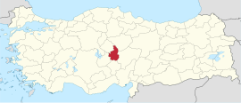 Location of the province within Turkey