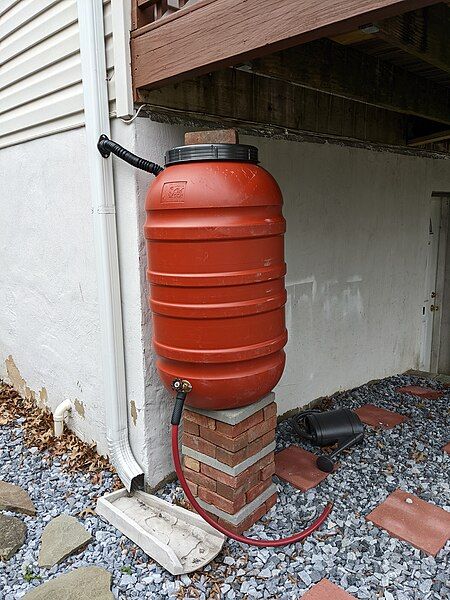 File:Red rain barrel.jpg