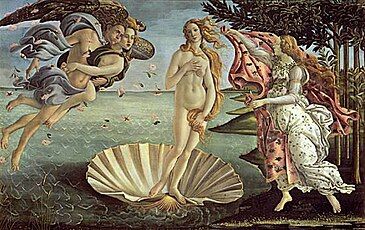 Imagem do quadro "O nascimento de Vênus" do pintor Sandro Botticelli