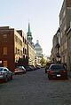 The dome Bonsecours Market and the spire of Notre-Dame-de-Bon-Secours