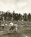 Image 10Pesäpallo, a Finnish variation of baseball, was invented by Lauri "Tahko" Pihkala in the 1920s, and after that, it has changed with the times and grown in popularity. Picture of Pesäpallo match in 1958 in Jyväskylä, Finland. (from Baseball)