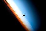 The Space Shuttle Endeavour straddling the stratosphere and mesosphere