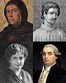 Image 75Clockwise from top left: Thomas Aquinas, proponent of natural theology and the Father of Thomism; Giordano Bruno, one of the major scientific figures of the Western world; Cesare Beccaria, considered the Father of criminal justice and modern criminal law; and Maria Montessori, credited with the creation of the Montessori education (from Culture of Italy)