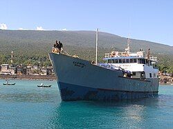 The ship Île de Mohéli in the port of Fomboni in May 2008