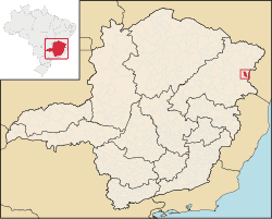 Location of Machacalis in the state of Minas Gerais, Brazil