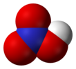 Resonance space-filling model of nitric acid