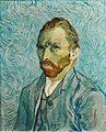 In this self-portrait (1889), Vincent van Gogh made the most of the contrast between the orange of his hair and the blue background.