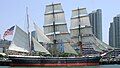 Photograph of the Star of India at dock as a museum ship in San Diego