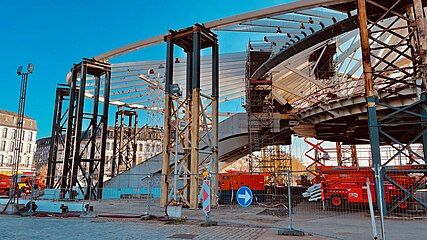 The construction of the new station