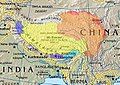 note the borders of Tibet were much larger back then