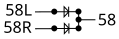 Circuit that merges the left and right side position light circuits into a common circuit for position lights