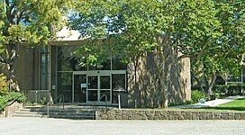 Entrance to Facebook's previous headquarters in the Stanford Research Park, Palo Alto, California