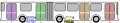 Image 100Schematic of an articulated bus, showing four passenger doors and two powertrain configurations. (from Articulated bus)