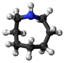 Ball-and-stick model of the azocane molecule