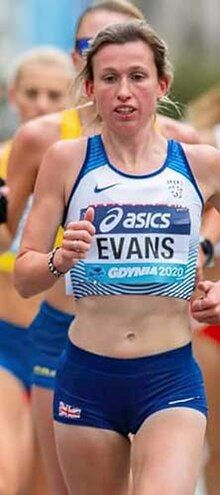 Clara Evans competing in the 2020 World Half Marathon Championships in Poland