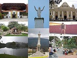 Left:Liano Bullring Colseum Tovar Rose Mysical of Altar, Lagoon Mariño in Juan Pablo Peñolaza National Park, Middle:Tovar Cristo Ray Monument, La Batalla Mariño Monument, Right:Tovar Cathedral, Campesino Monument in Tovar Compesino Square, Tovar Bolivar Square (all item from above to bottom)