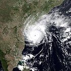 Cyclone at landfall in India